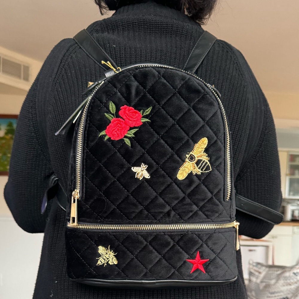 Dream Control Velvet Embroidered Backpack